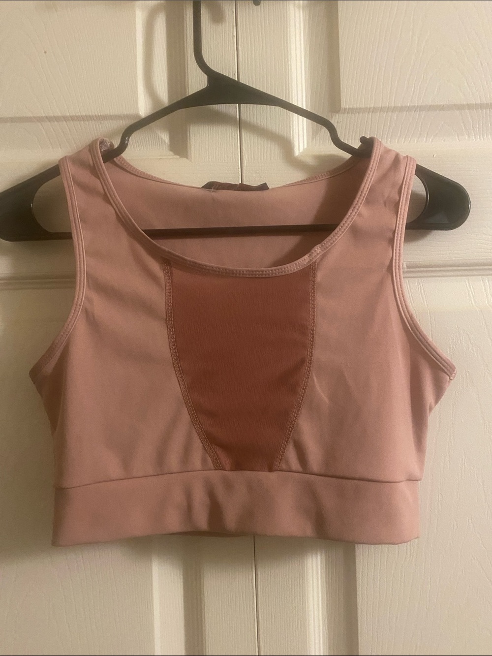 Sporto Two-Tone Pink Scoop Neck Sports Bralette